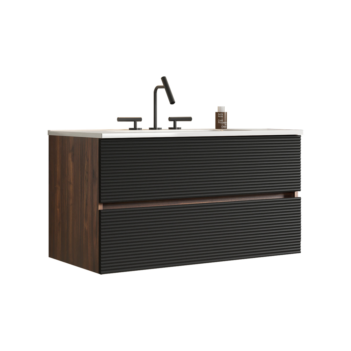 Gloria 36" Wall Mounted Soft Black Bathroom Vanity