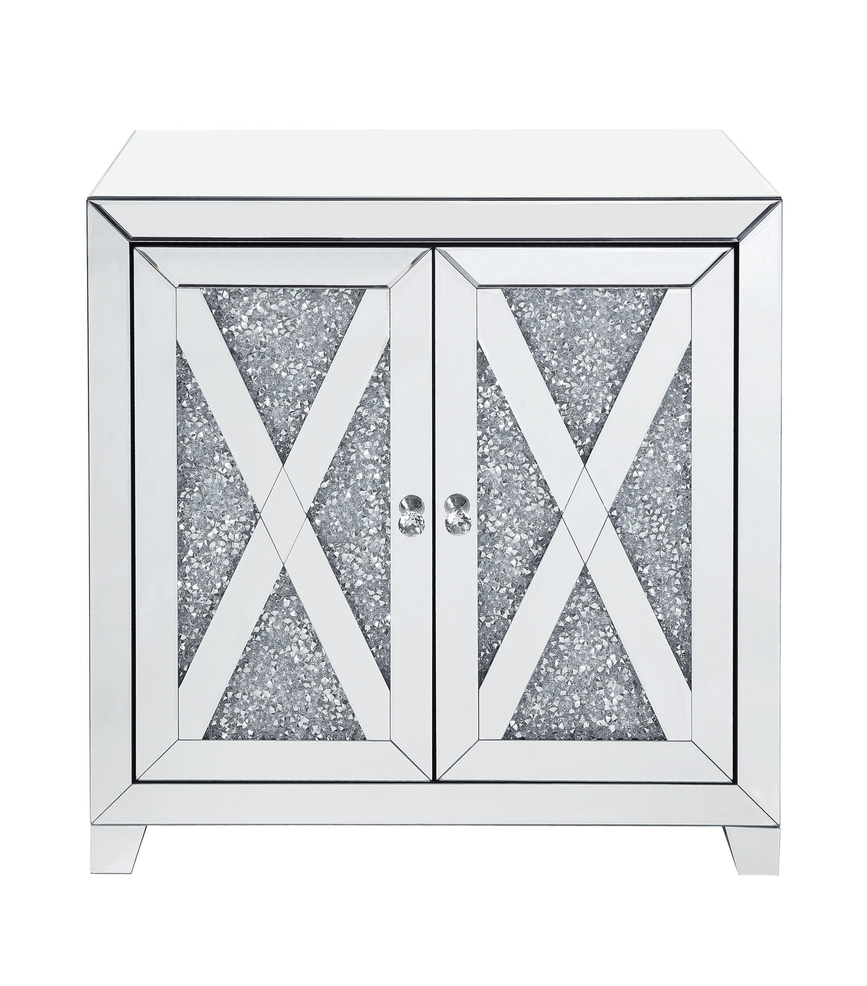 Noralie Mirrored & Faux Diamonds Console Cabinet