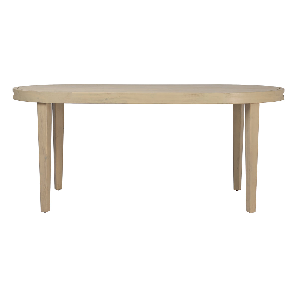 70" Oval Acacia Wood Outdoor Dining Table with Slatted Top
