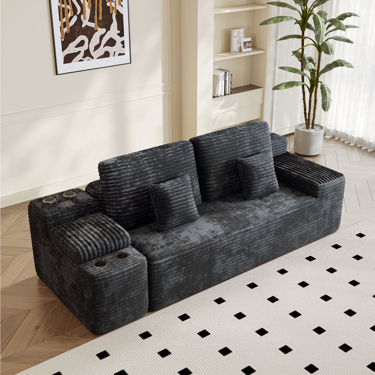 150'' Width 5-Piece Sectional Sofa with 2 Ottomans