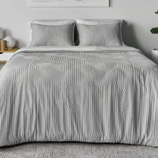 BedGear Performance Duvet Set, Queen - Grey/Racetrack