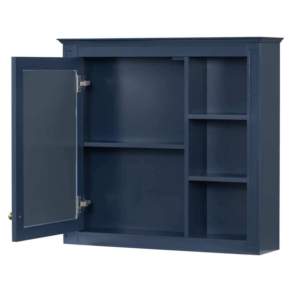Bathroom Vanity With Top Sink, 2 Doors And 3 Drawers, Freestanding Set With Mirror Cabinet
