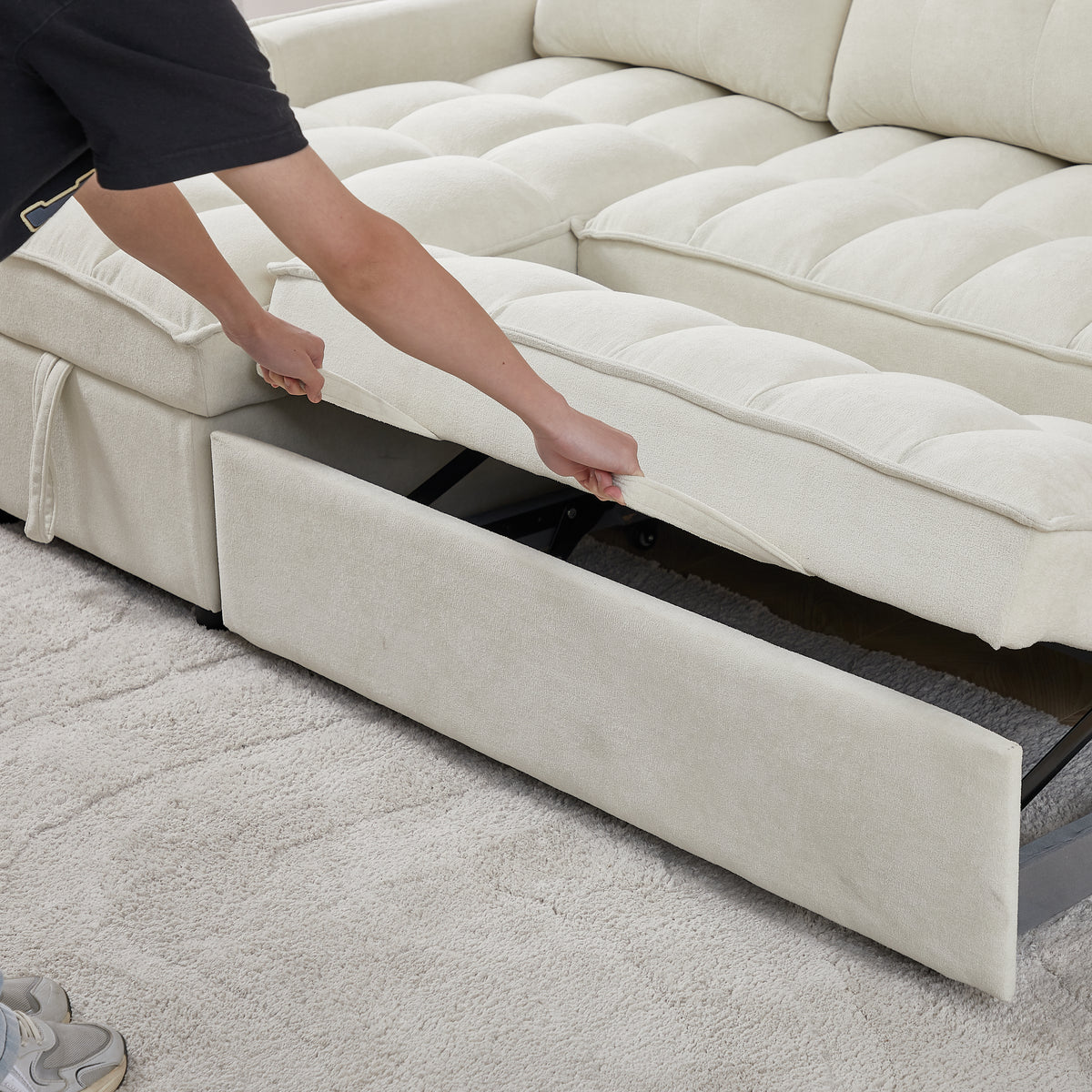 71.3" Reclining Sofa Bed with USB Ports