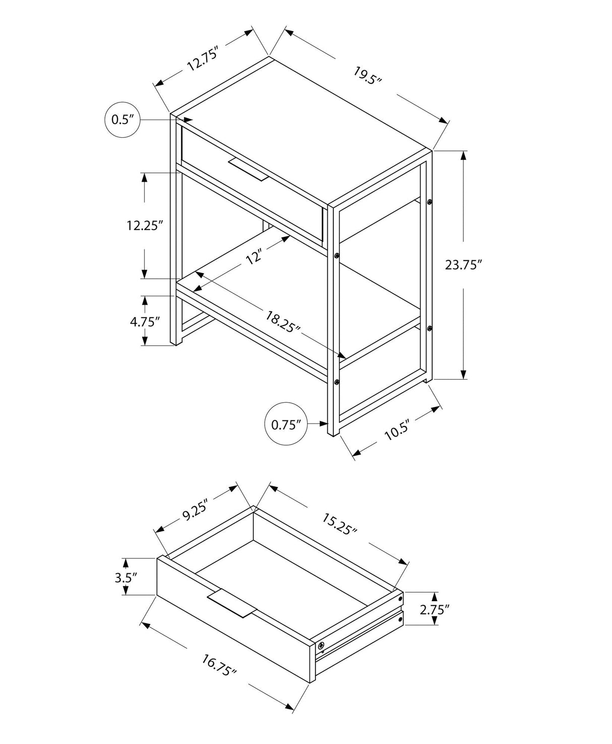 Accent Side Table, Storage Drawer, Spacious Tabletop - Best Buy Furniture