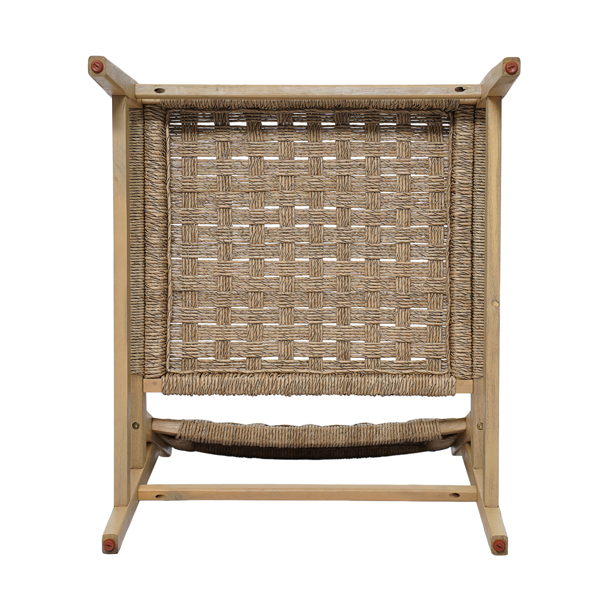 Noreen Club Chair: Acacia Wood and Wicker Woven