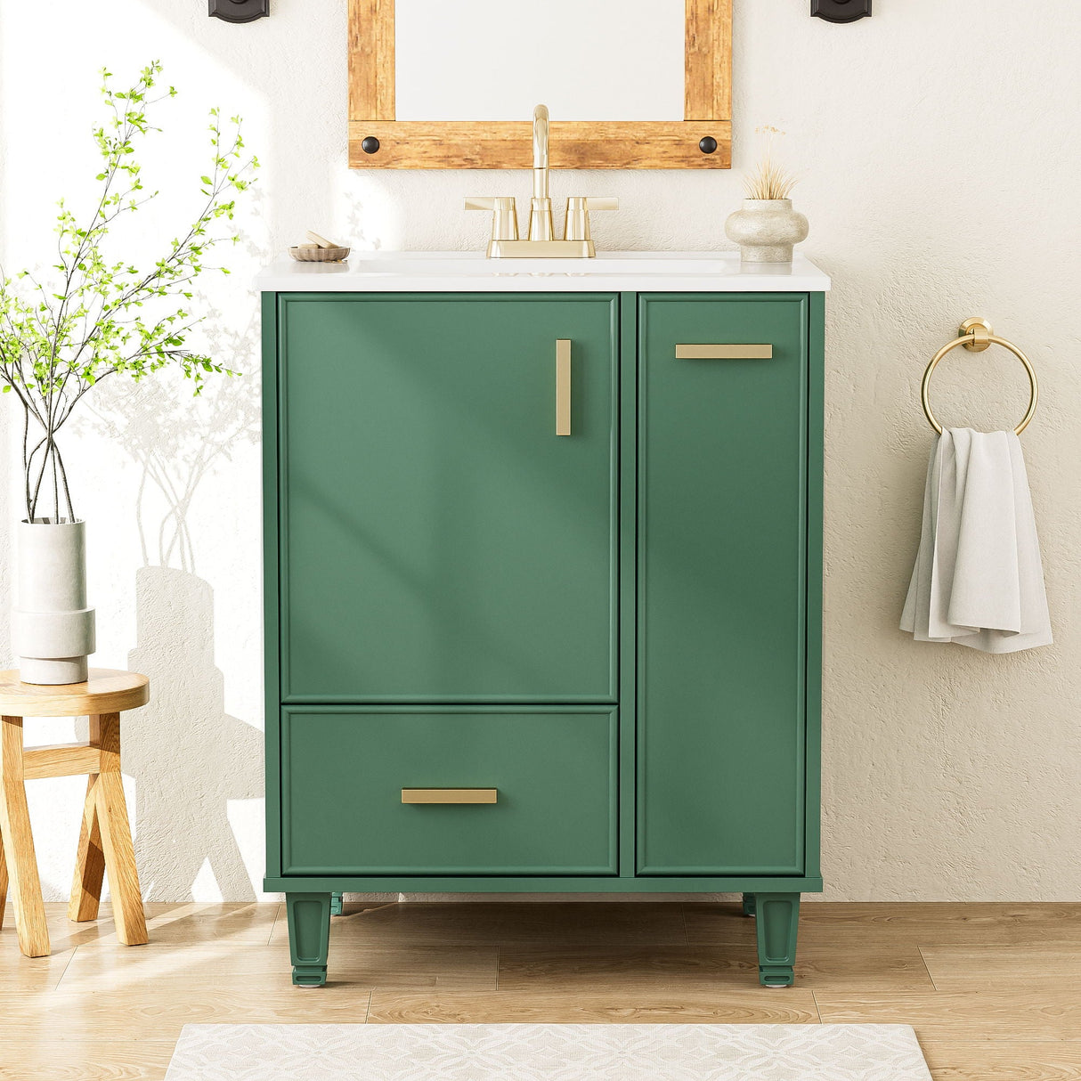 Bathroom Vanity With Sink, Deep Drawer, Door Shelf, 2 Tier Basket - Best Buy Furniture
