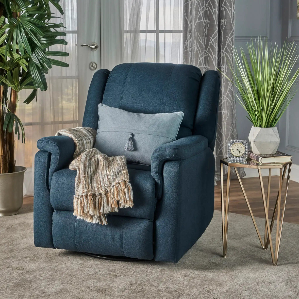 Contemporary Glider Recliner With Swivel Function - Best Buy Furniture