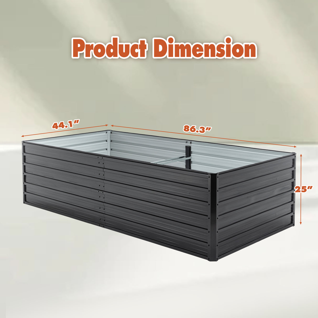 2 Pack Metal Raised Garden Bed Kit Outdoor - 8x4x2 FT Galvanized Planter Boxes Set
