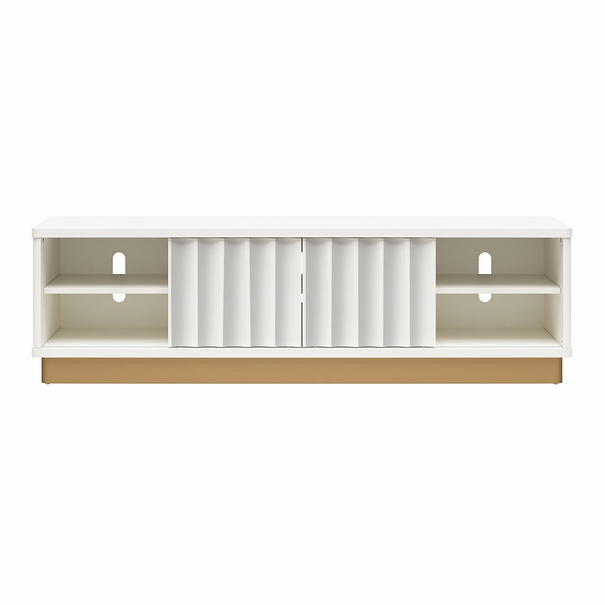 Rene - Scalloped TV Stand For TVs Up To 65" - White