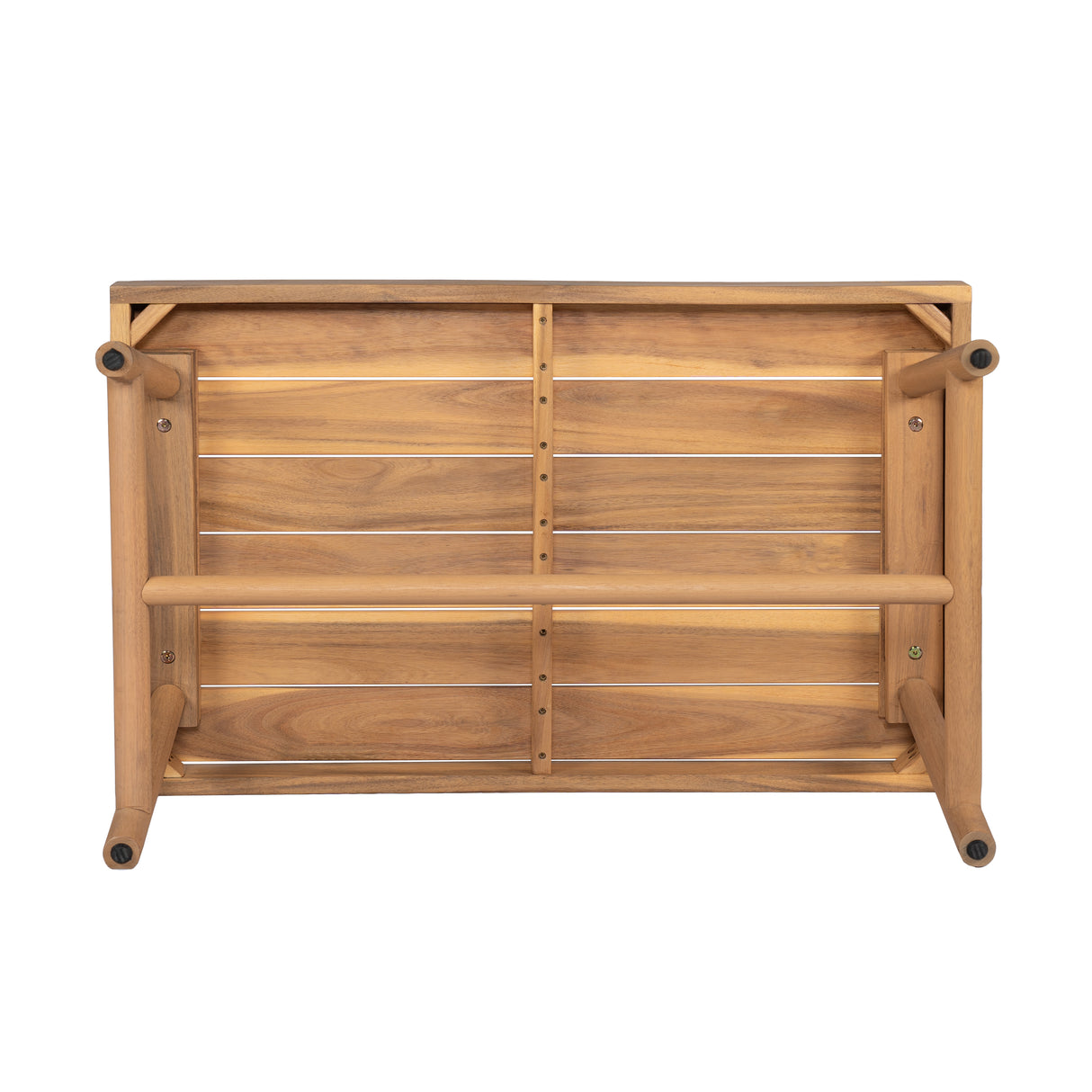 Patio Acacia Wood Chat Set, Club Chair + Coffee Table with Water-resistant Cushion