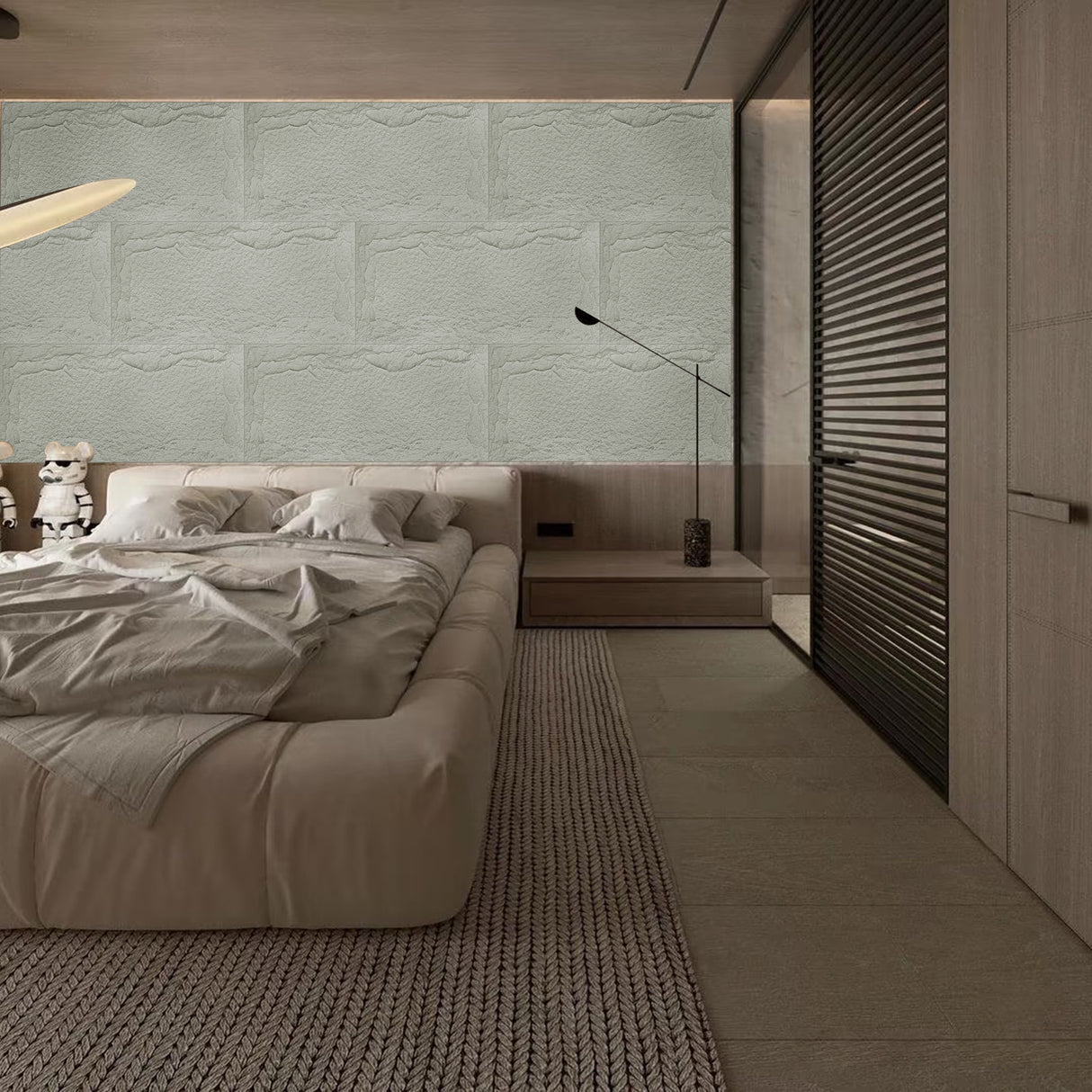 3D Faux Stone Wall Panels - 8 PCS PU Wainscoting Panel
