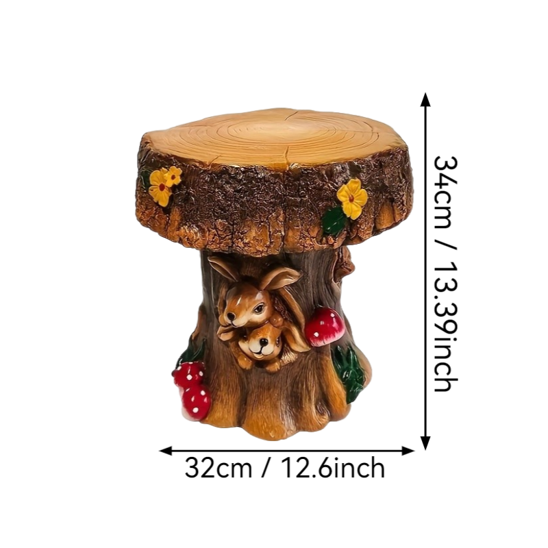 12.6" Resin Rabbit Garden Chair