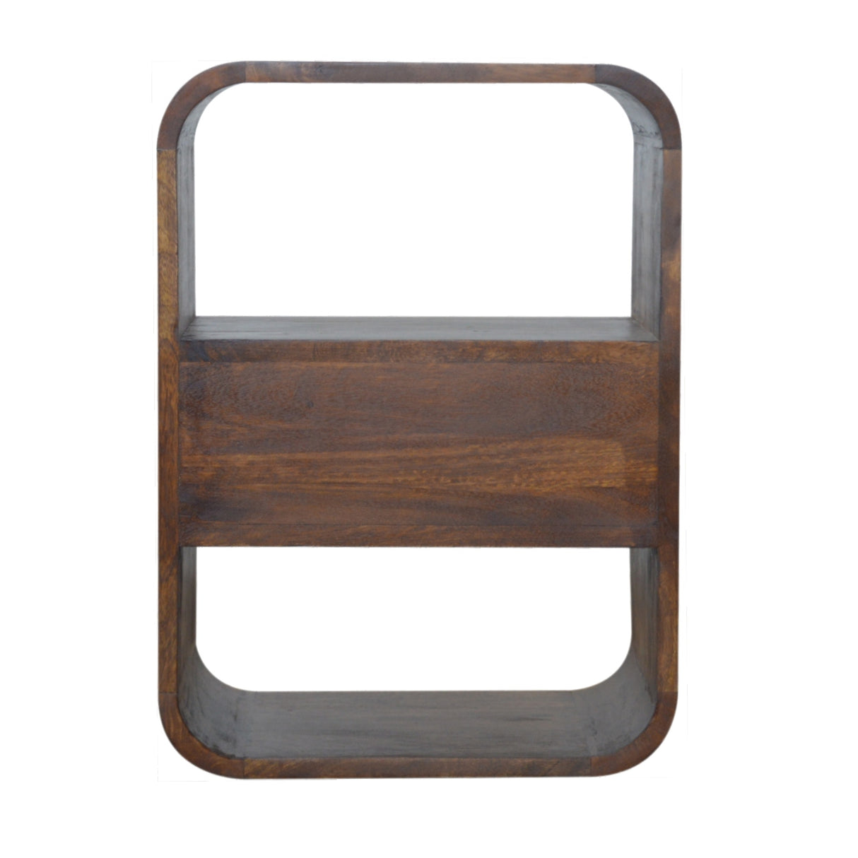 Solid Wood Chestnut Curved Edge Nightstand