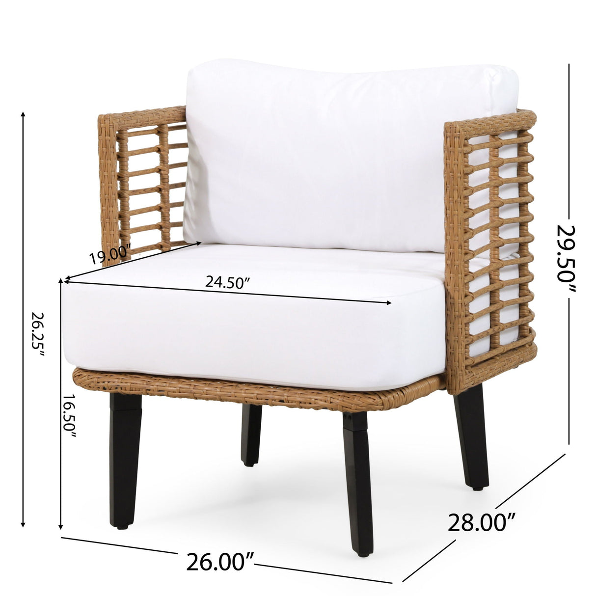 Outdoor Wicker Club Chair With Water Resistant Cushion - Brown - Best Buy Furniture