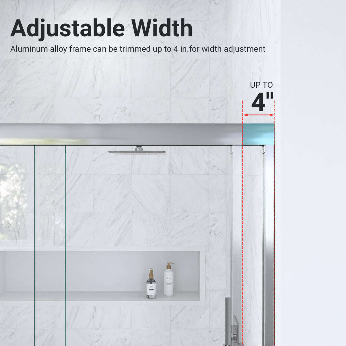 Semi-Frameless Double Sliding Shower Door