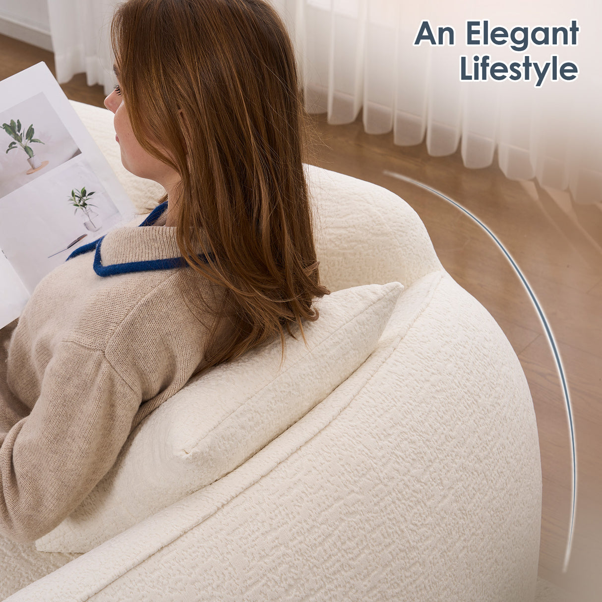 Curved Chaise Lounge Chair Indoor