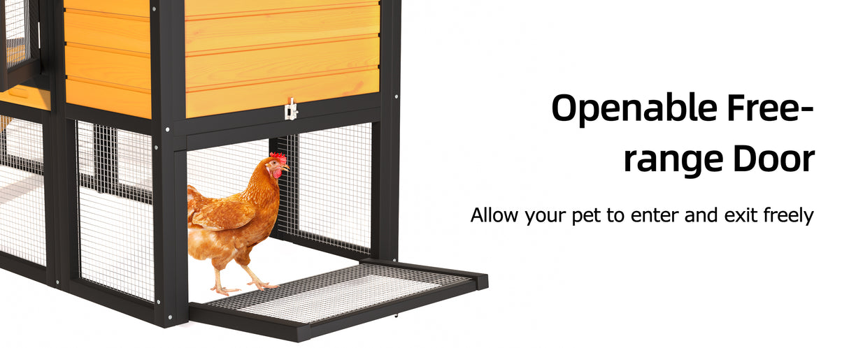 Outdoor Wooden Chicken Coop with Run