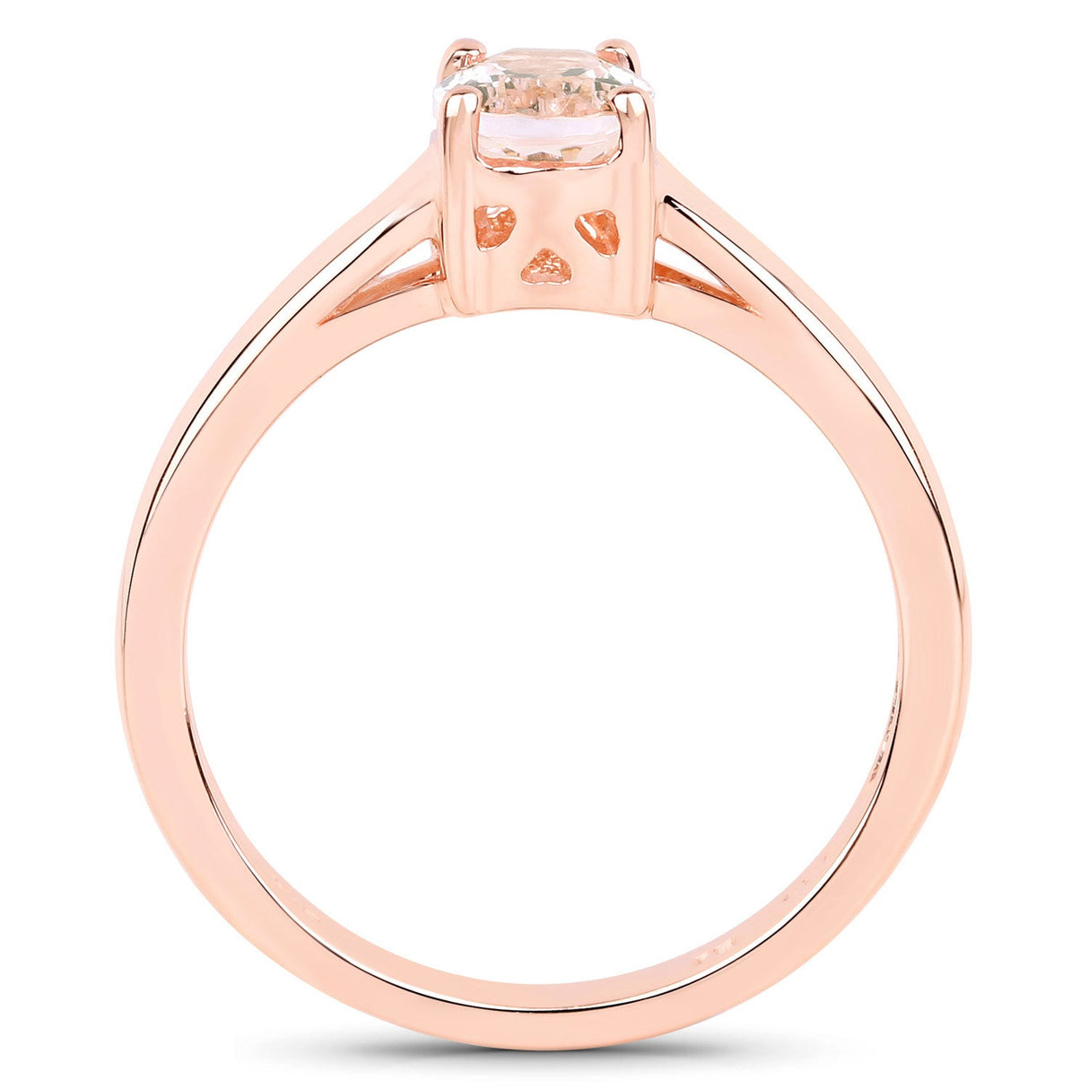 0.70 Carat Genuine Morganite .925 Sterling Silver Ring