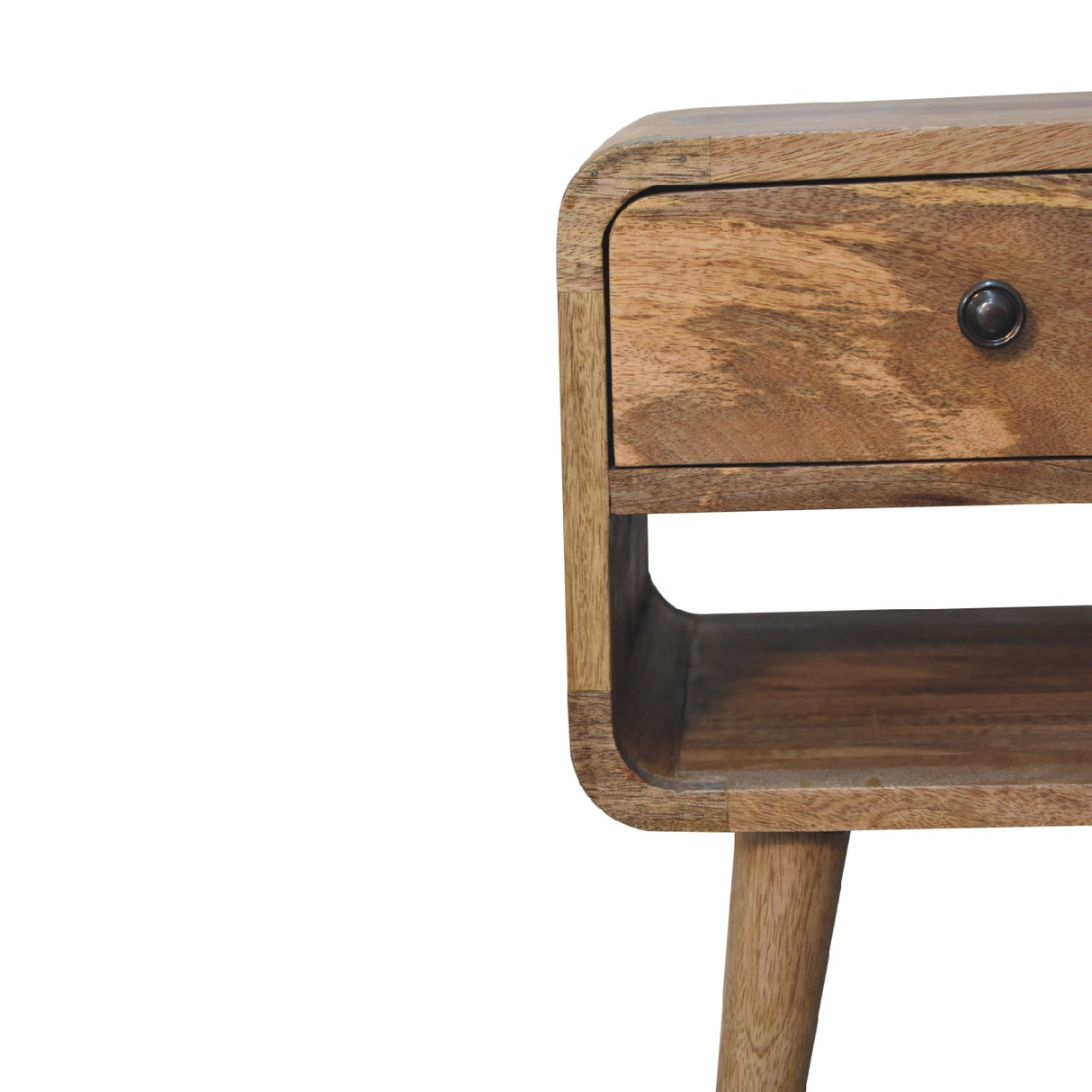 Solid Wood Mini Oak-ish Curve Lower Nightstand
