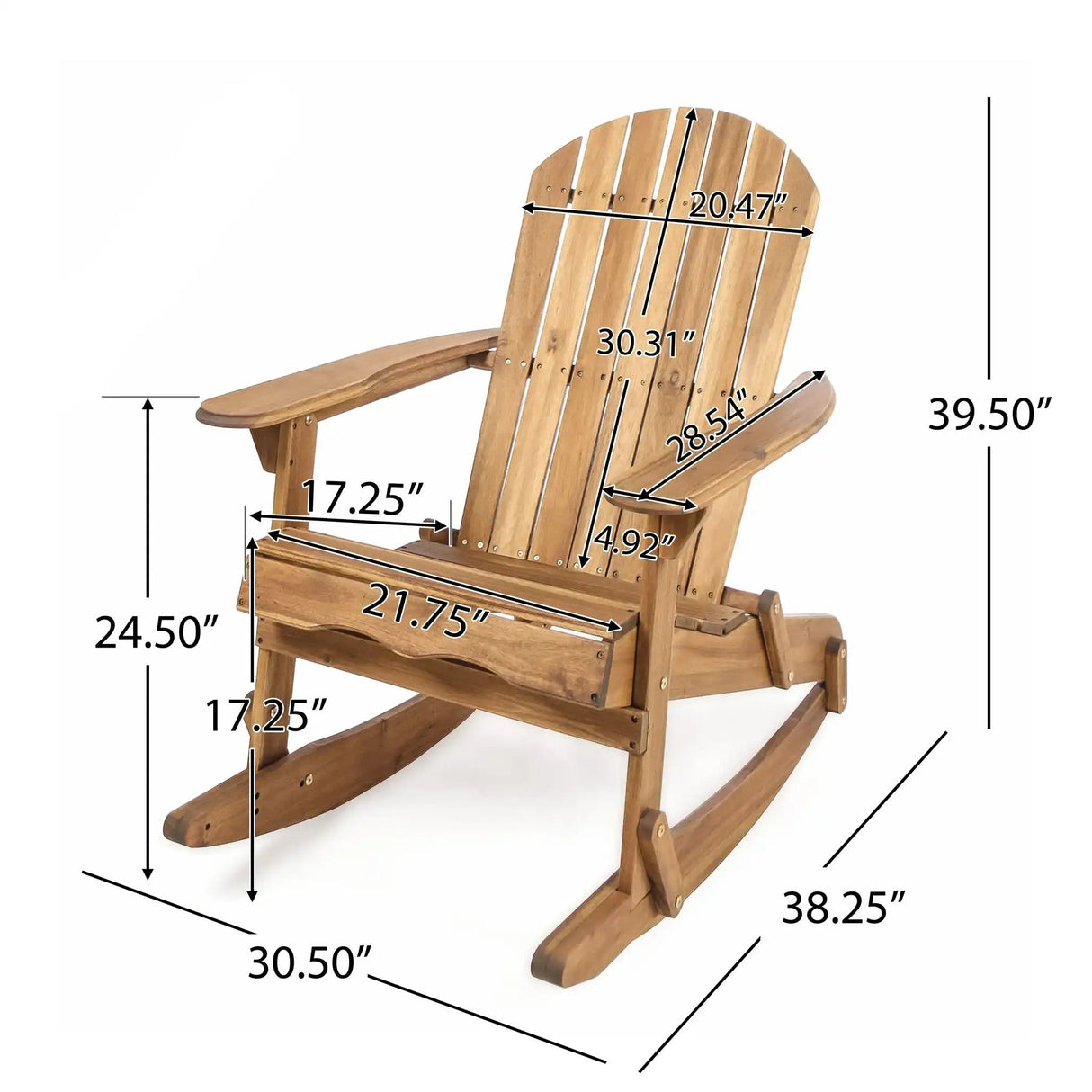 Outdoor Adirondack Rocking Chair With Hand Crafted Details - Best Buy Furniture