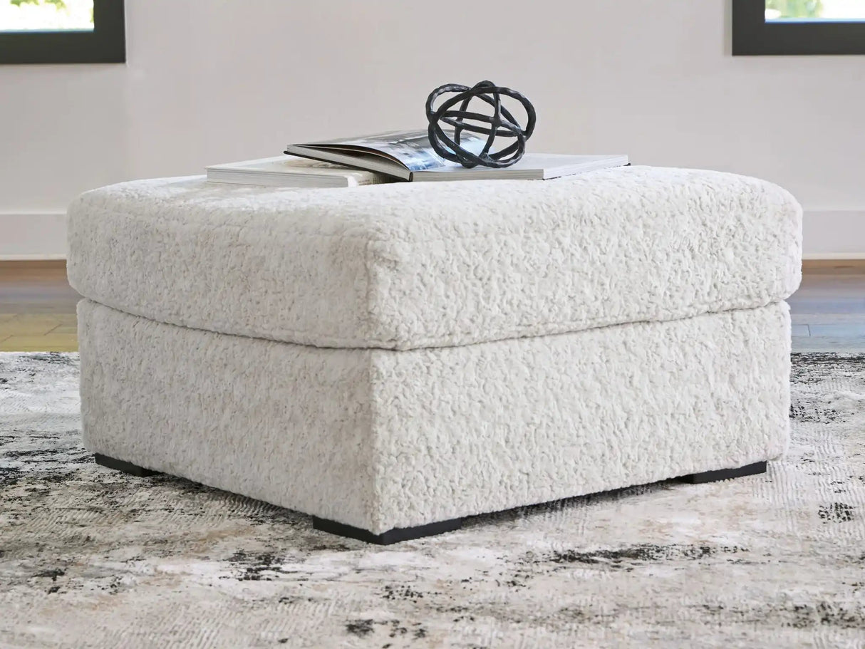 Cuddle Plush - Oversized Accent Ottoman - Arctic - Best Buy Furniture