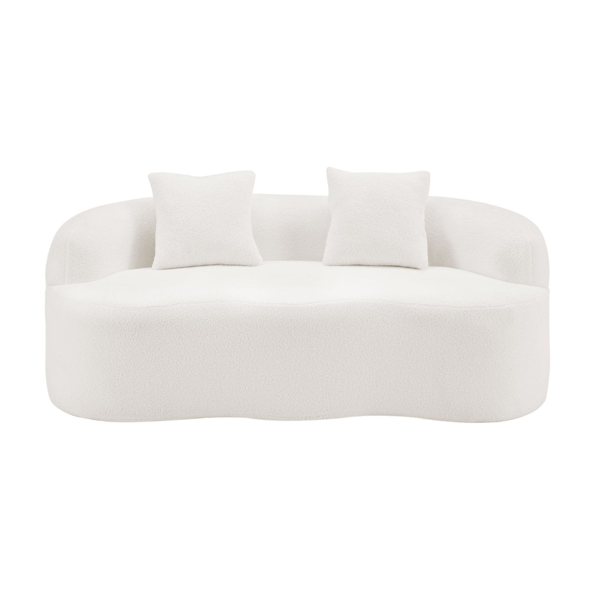Curved Loveseat Sofa With Round Armrest