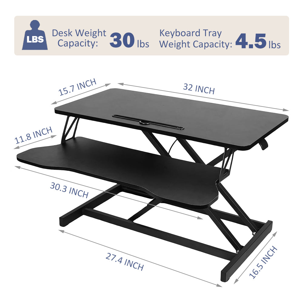 32 Inch Height Adjustable Desk Converter