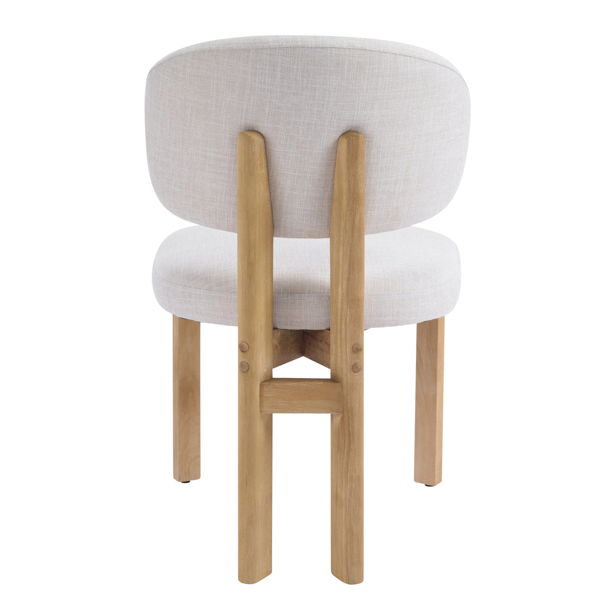 Beige Upholstered Scandinavian Dining Chair