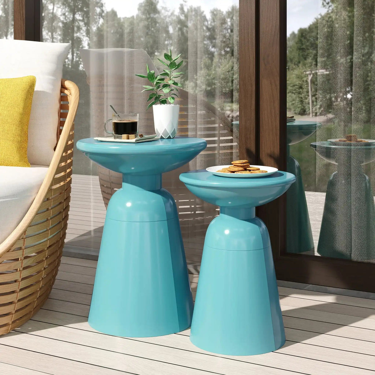 Serenita - Outdoor Side Tables With Flared Design (Set of 2) - Best Buy Furniture