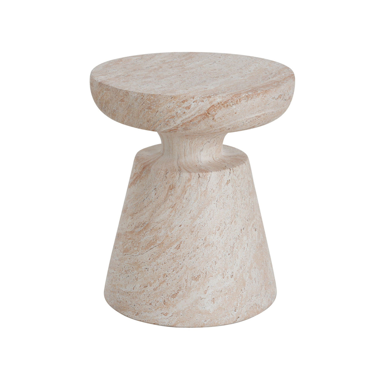 Outdoor / Indoor Lightweight Concrete Side Table, Travertine - Beige - Best Buy Furniture