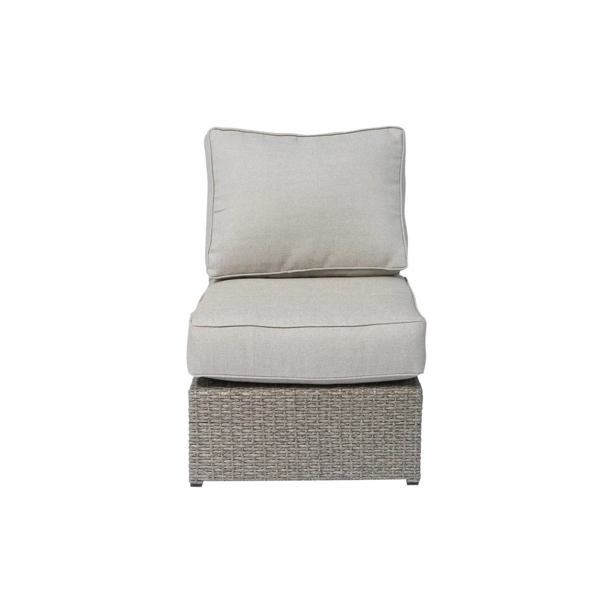 Outdoor Wicker Sectional With Weather Resistant Cushions And Table