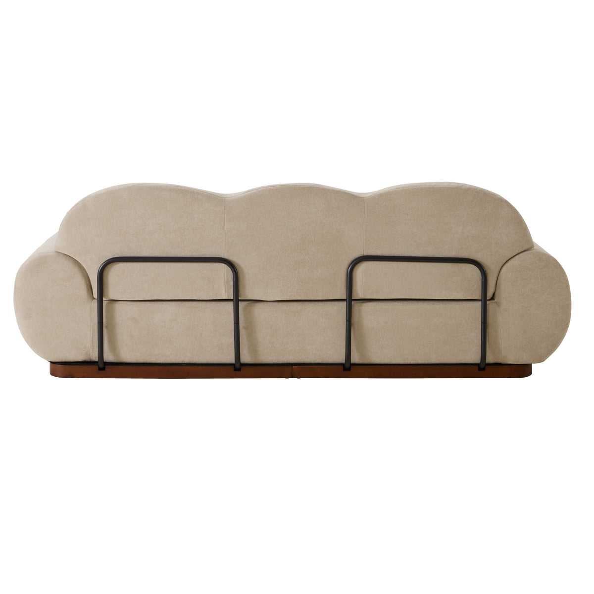 88 in. Round Arm Cloud Curved 3 Seater Modern Upholstered Chenille Sofa
