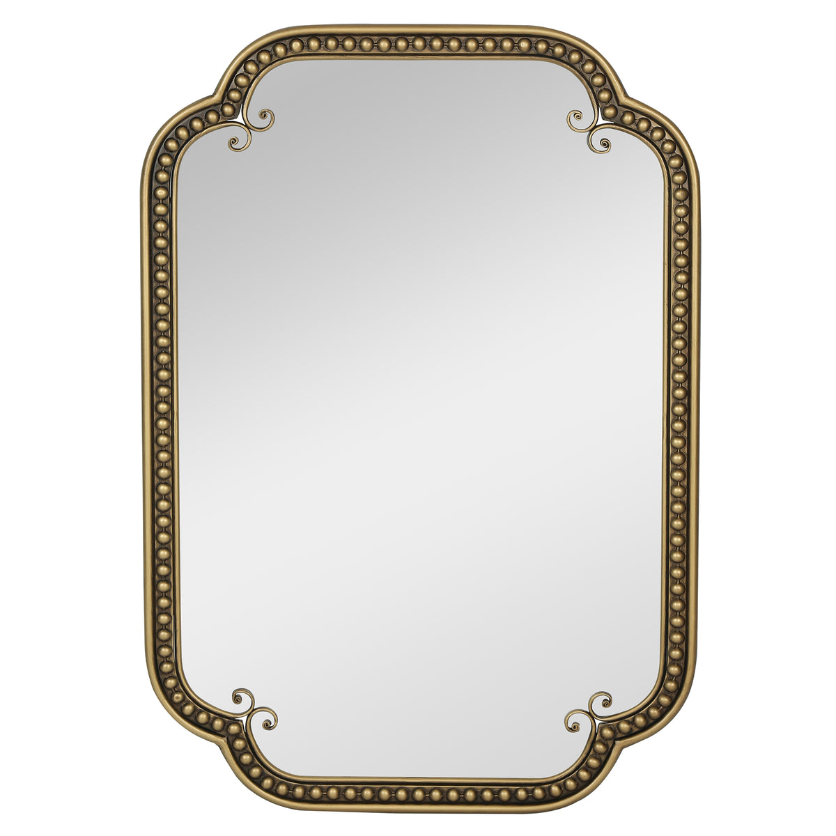 Gold Irregular Beaded Metal Framed Wall Mirror - Large