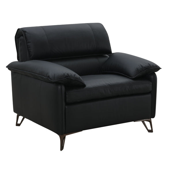 Eilene - Top Grain Leather Chair - Black - Best Buy Furniture
