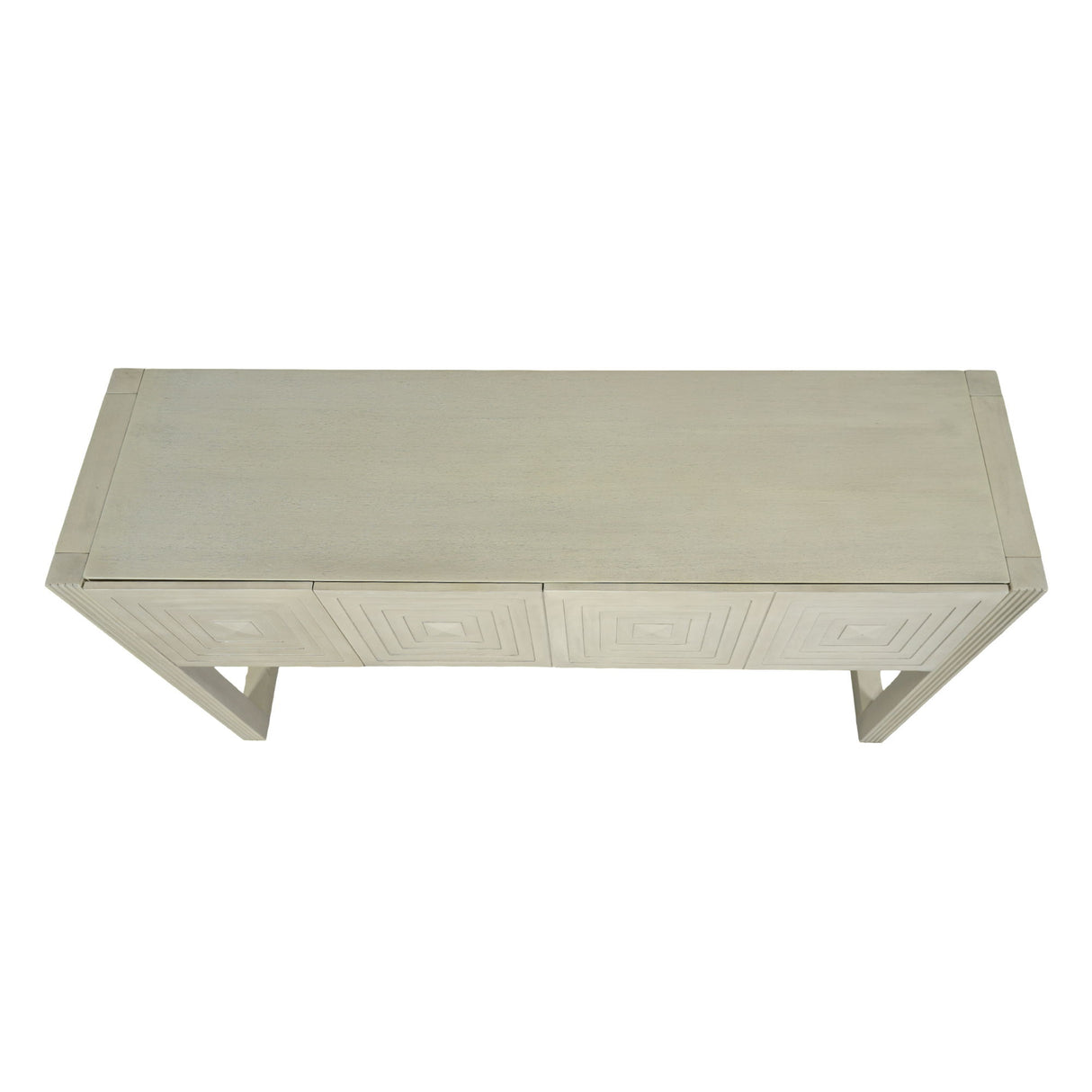 Geometric Carved Console Table With 3 Soft Close Drawers