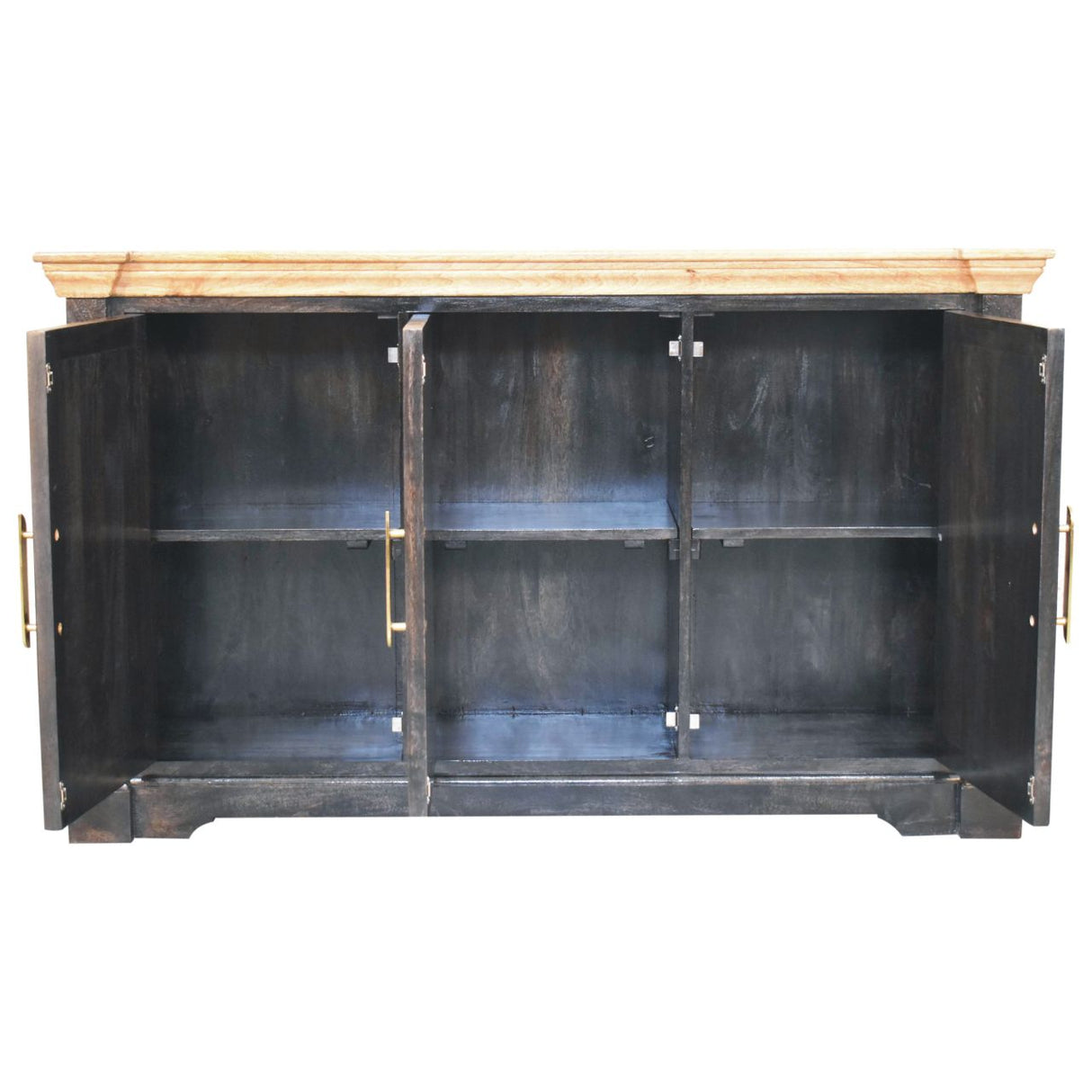 Solid Wood Regal Rustic Sideboard - 6 Compartments