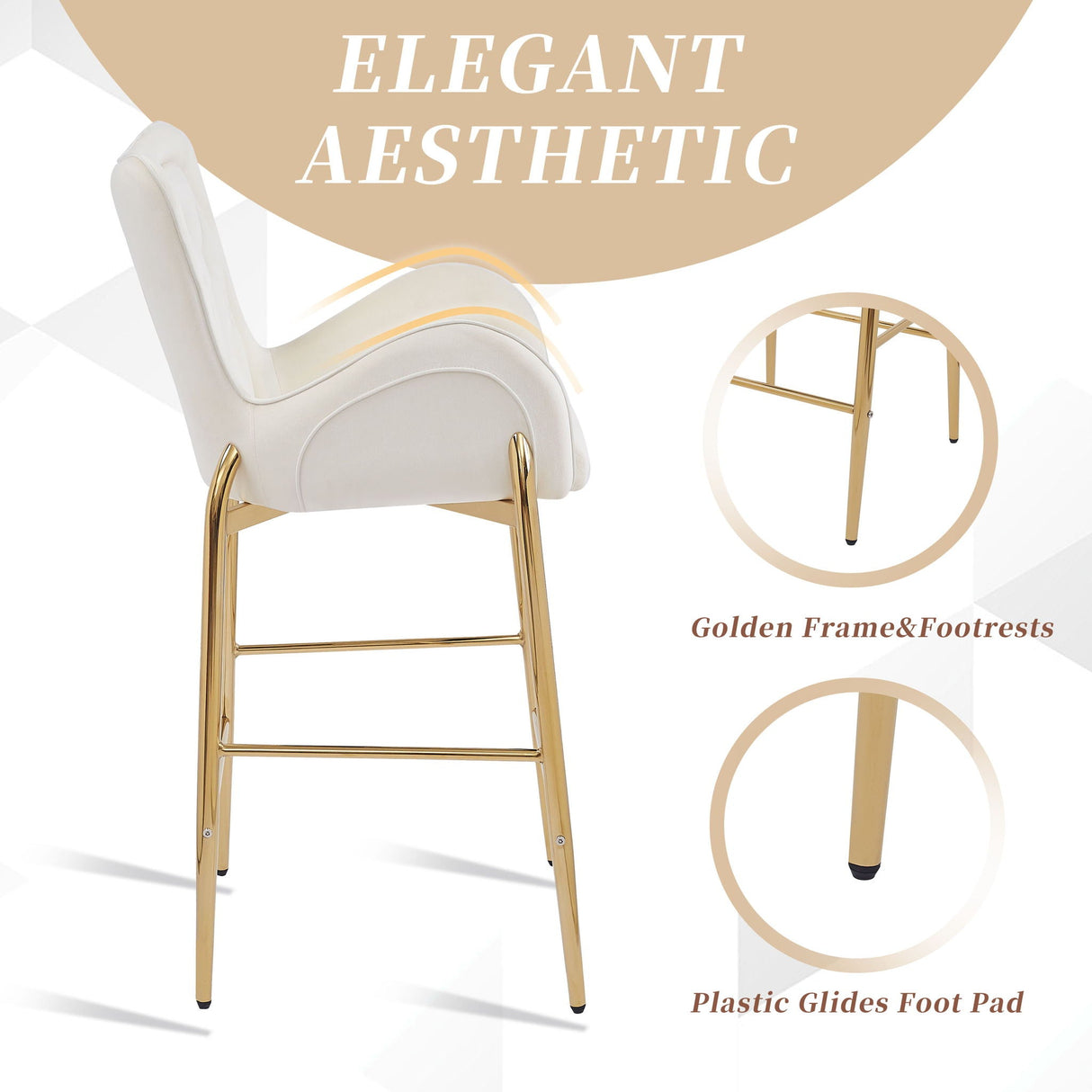 Velvet Fabric Counter Height Bar Stools (Set of 2) - Best Buy Furniture