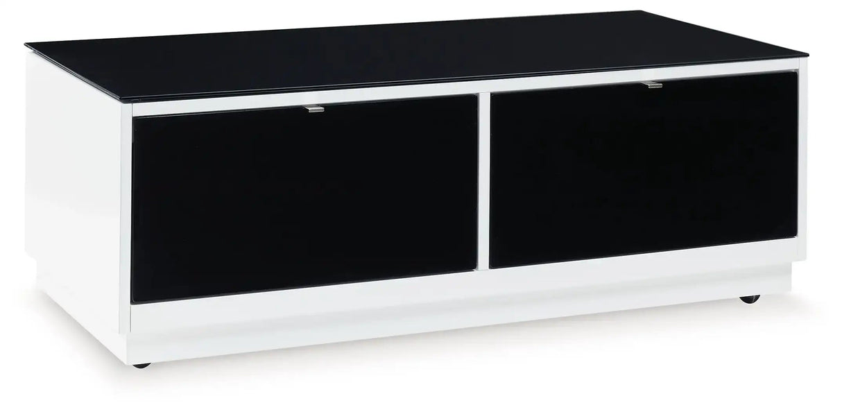 Gardoni - Rectangular Cocktail Table - White / Black - Best Buy Furniture