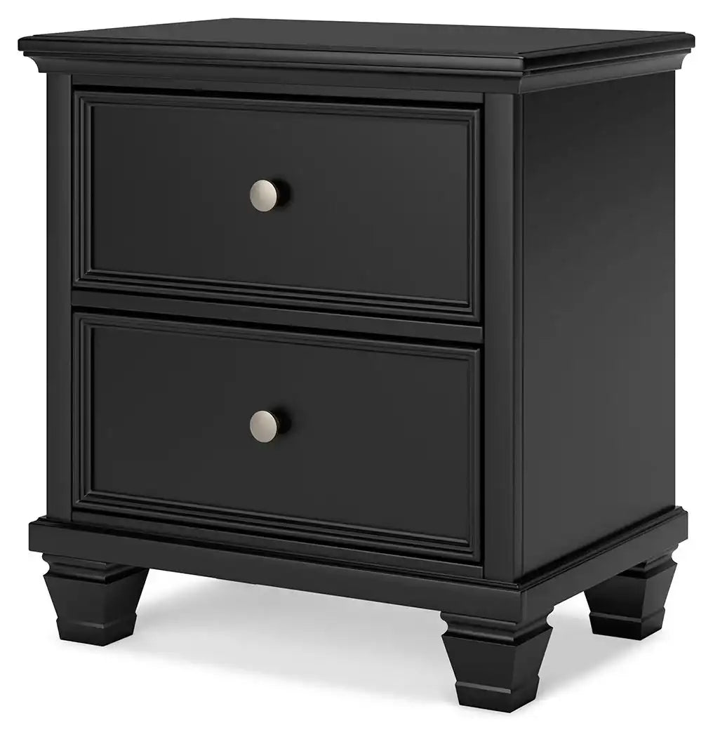 Lanolee - Two Drawer Nightstand - Black - Best Buy Furniture