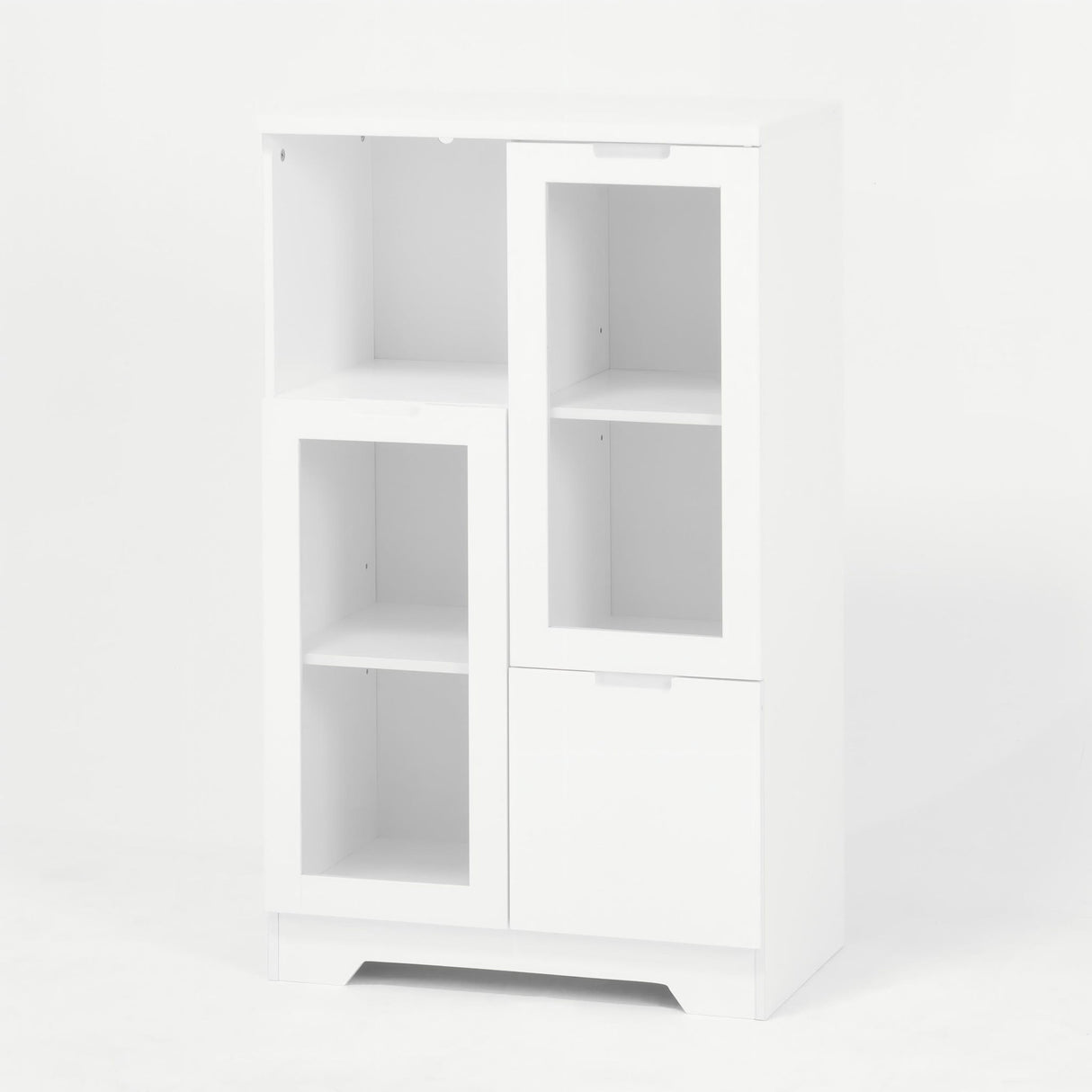 Modern Cabinet With Glass Doors And Drawer