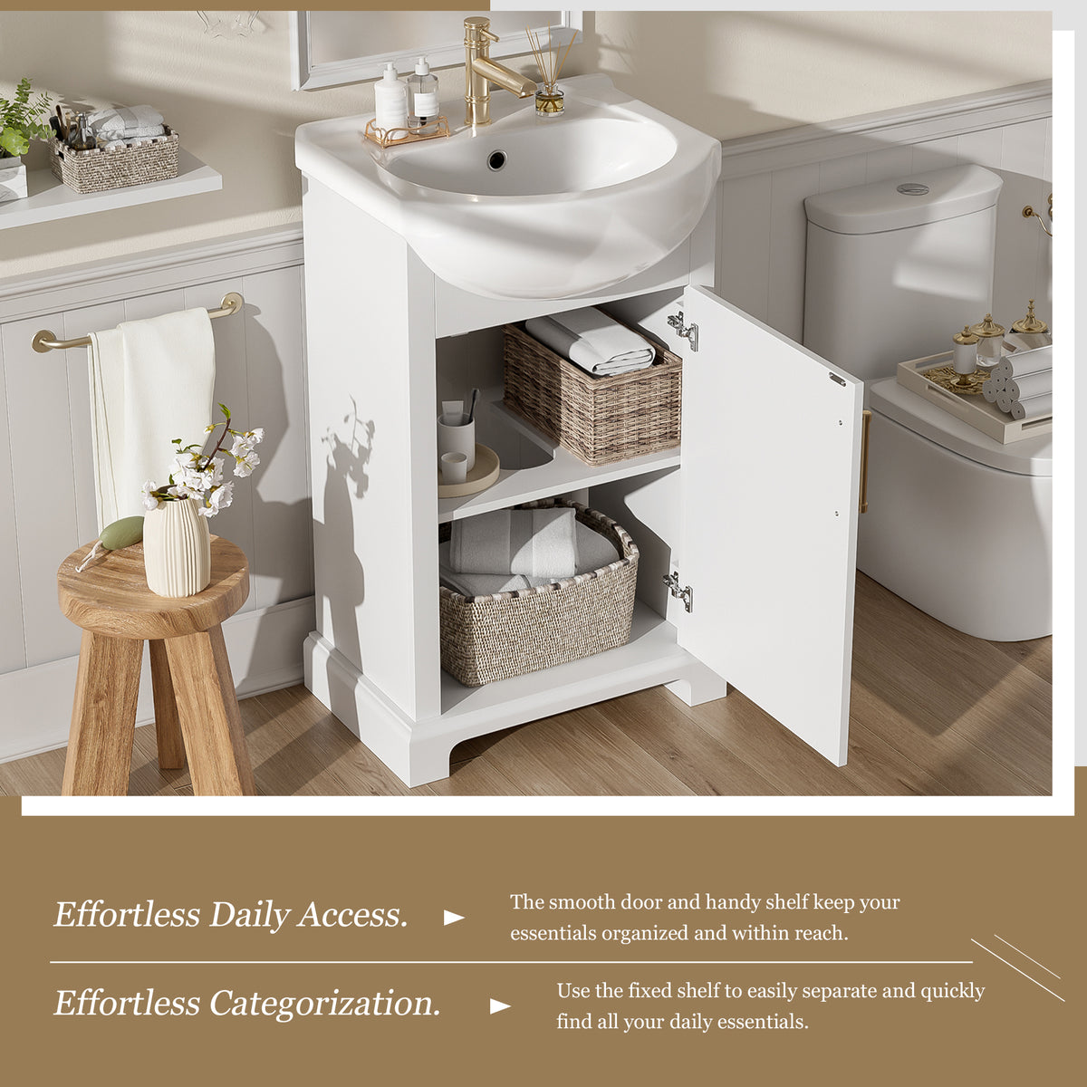 20-Inch Bathroom Vanity with Ceramic Sink