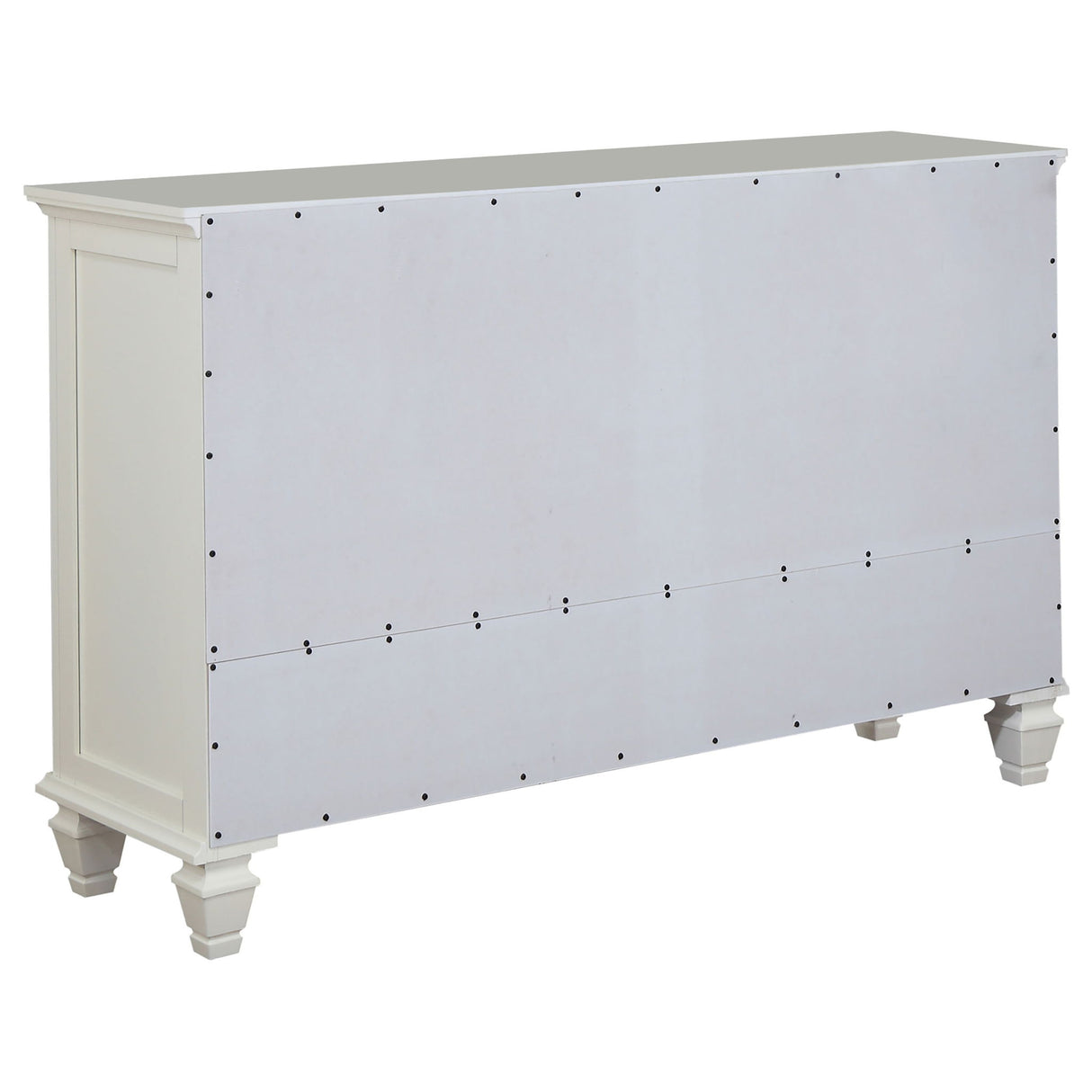 Cortina - 4 Piece Queen Bedroom Set With Ornate Panels And Storage - Cream White