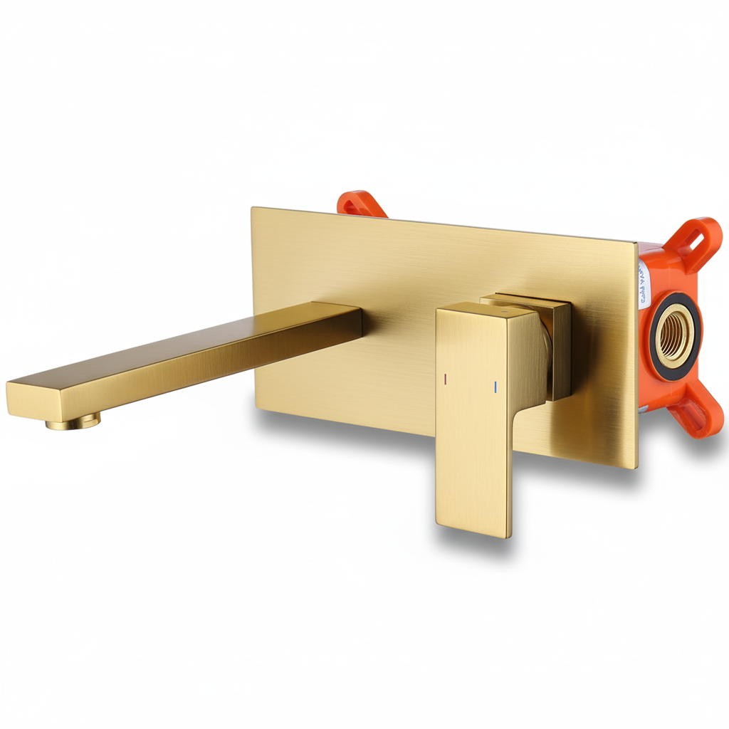 Wall Mount Faucet for Bathroom Sink or Bathtub, Single Handle