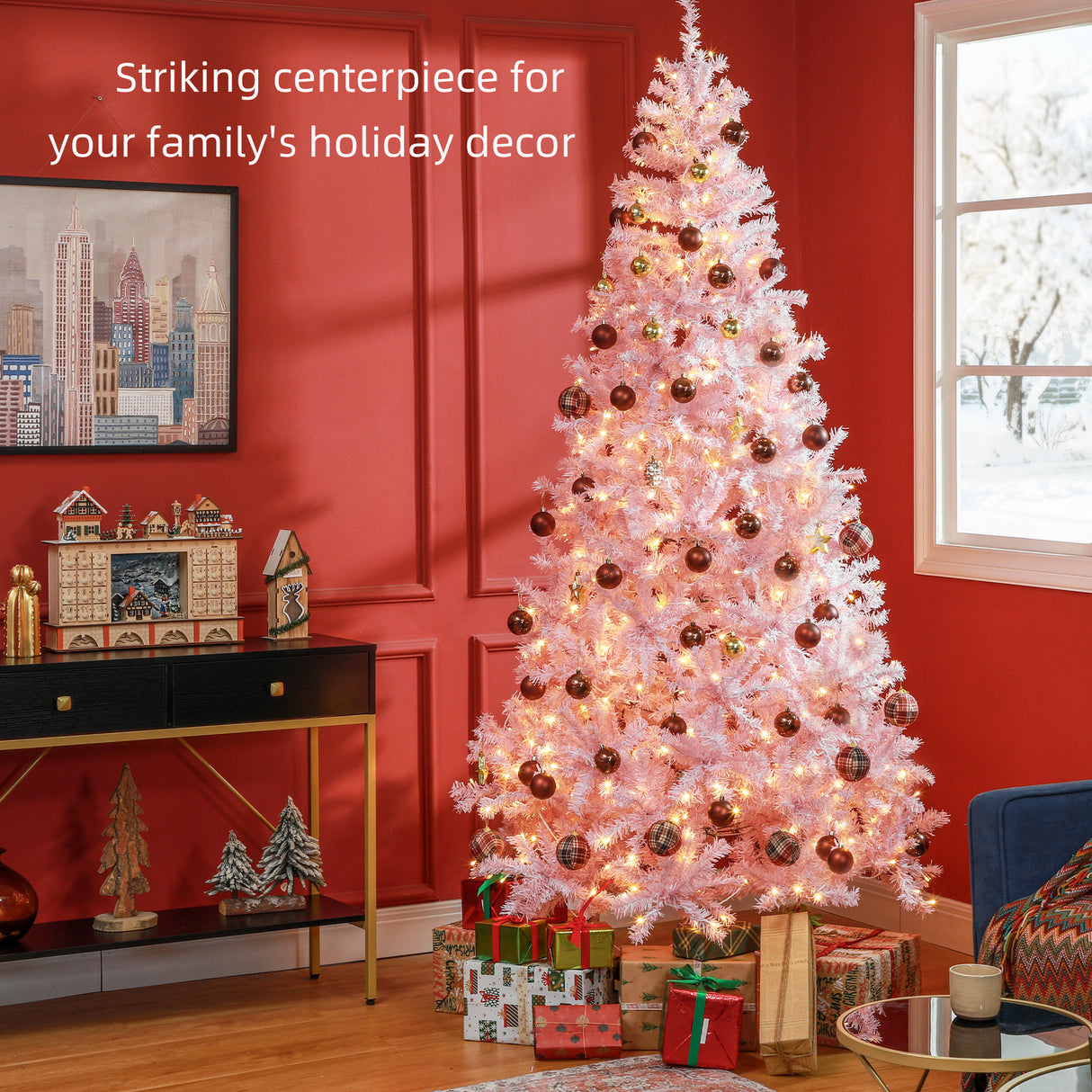 HOMCOM 7.5' Tall Prelit Christmas Tree