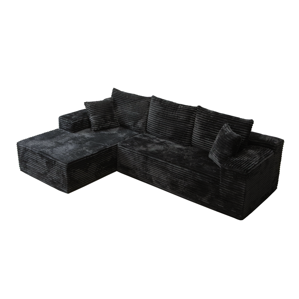 New 96" Frameless Boneless Soft Sofa, Cloud Sectional Couch with L-Shaped Chaise