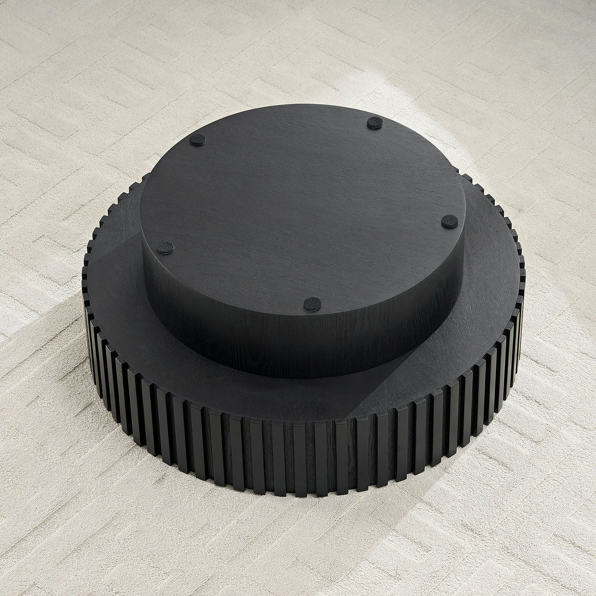 31.49'' Nesting Round Wood Coffee Table with Storage