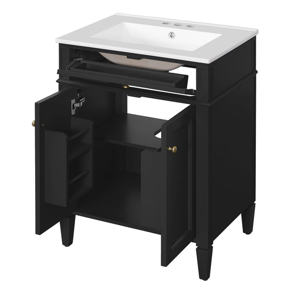 Bathroom Vanity With 2 Doors And Tip Out Drawer, Soft Closing Hinges