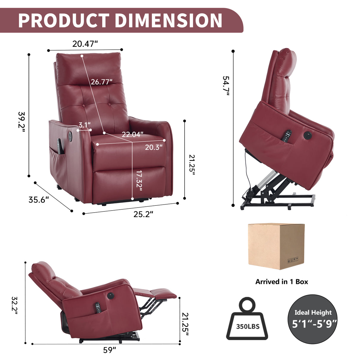 Comfortmax Single Motor Lift Recliner Chair