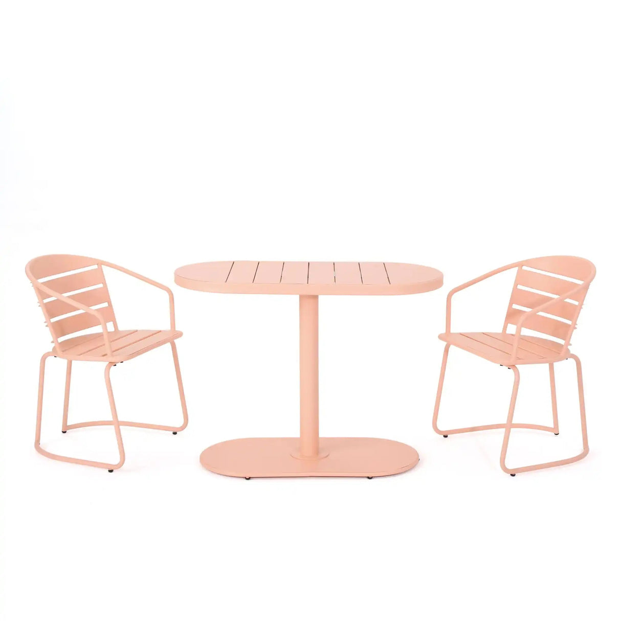 3 Piece Elegant Outdoor Bistro Set With 2 Chairs And Oval Table - Best Buy Furniture