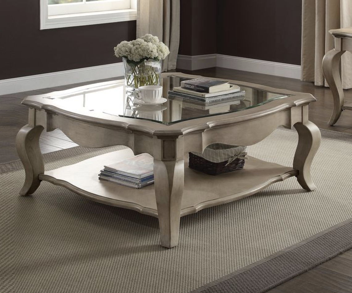 Chelmsford - Clear Glass Coffee Table - Taupe - Best Buy Furniture